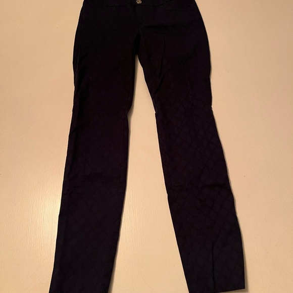 Lilly Pulitzer Women's Kelly Textured Ankle Length Skinny Pant 00 Blue Stretchy - Picture 2 of 7